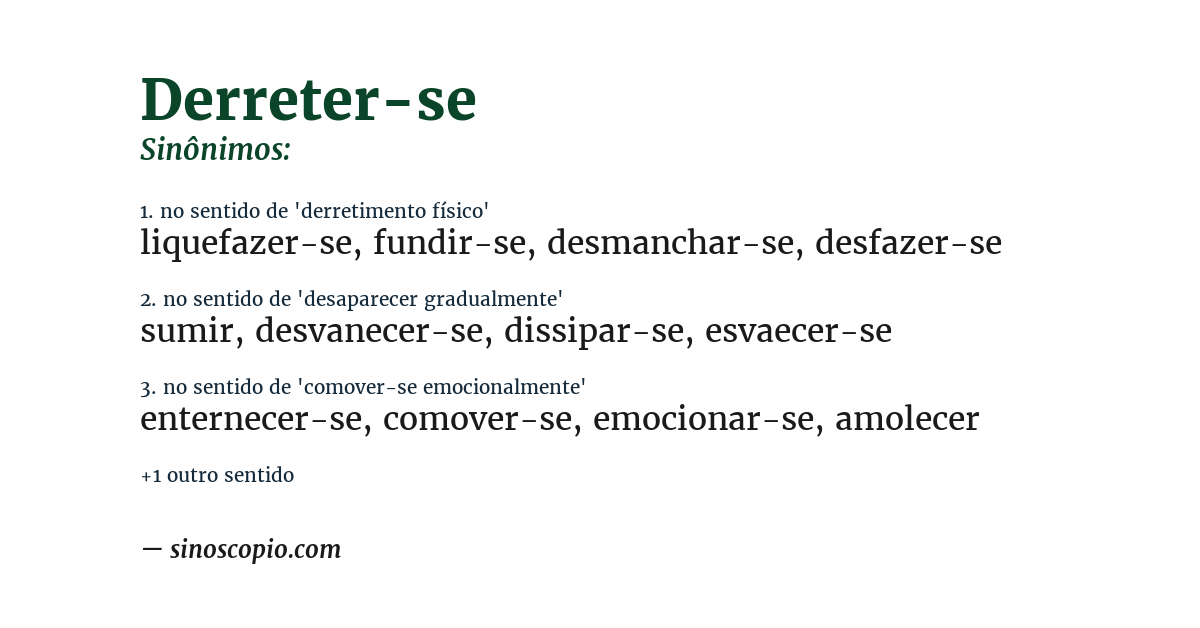 Sinônimo de derreter-se