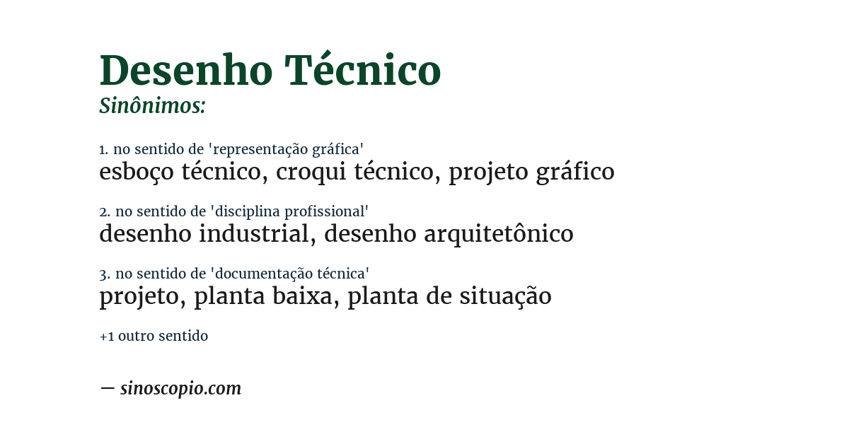 Sinônimo de desenho técnico
