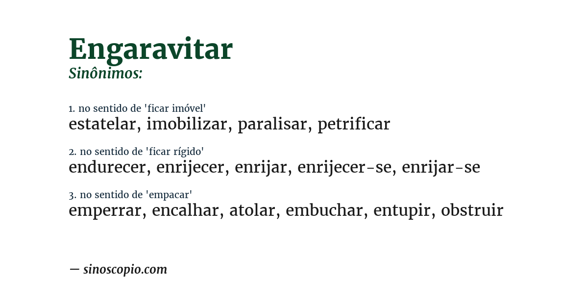 Sinônimo de engaravitar