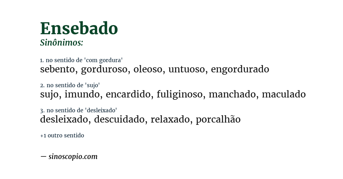 Sinônimo de ensebado