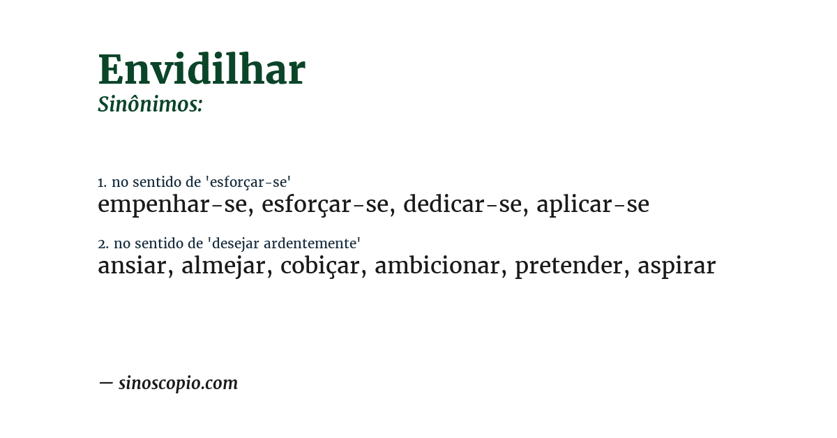 Sinônimo de envidilhar