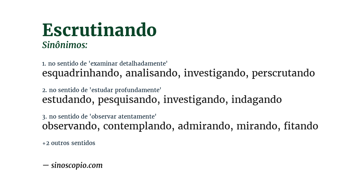 Sinônimo de escrutinando