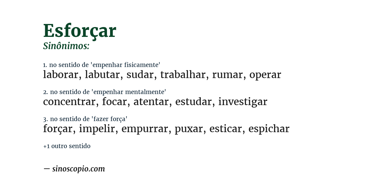 Sinônimo de esforçar