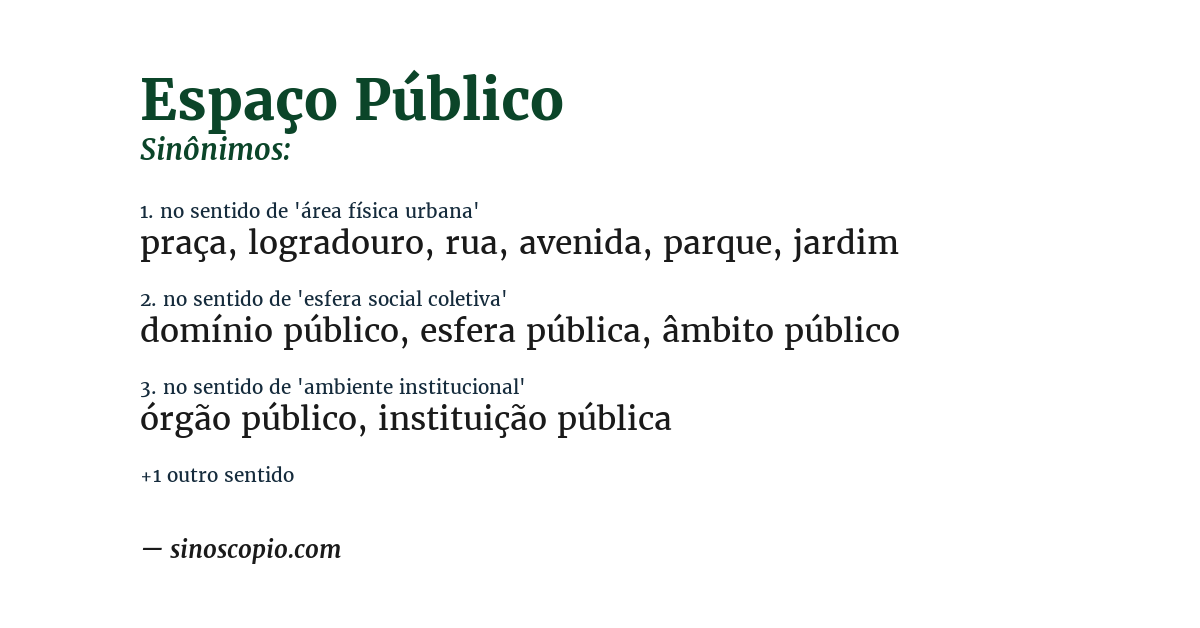Sinônimo de espaço público