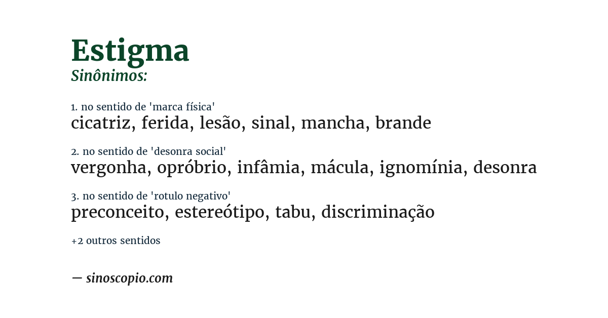 Sinônimo de estigma