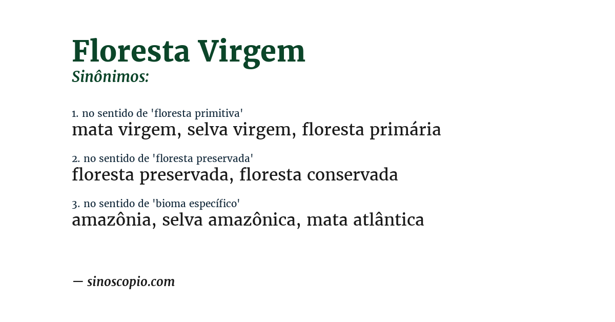 Sinônimo de floresta virgem
