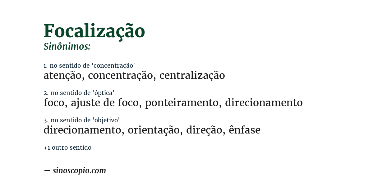 Sinônimo de focalização