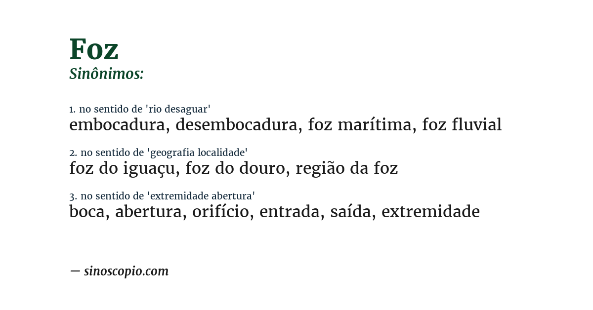 Sinônimo de foz