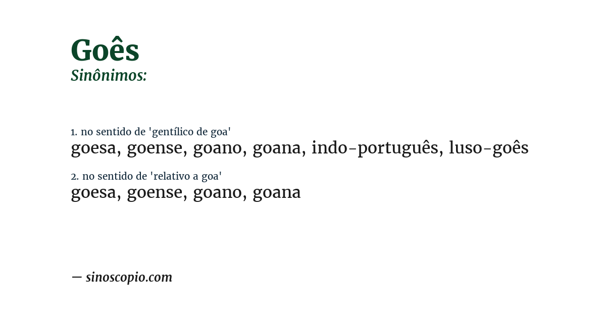 Sinônimo de goês