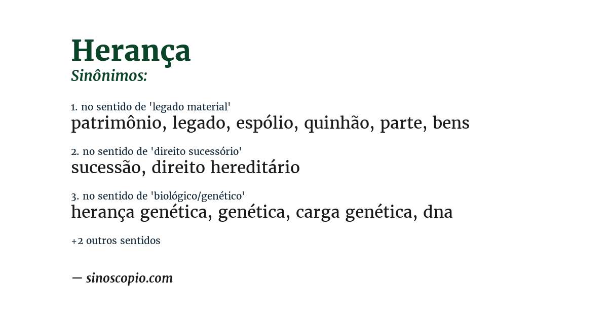 Sinônimo de herança