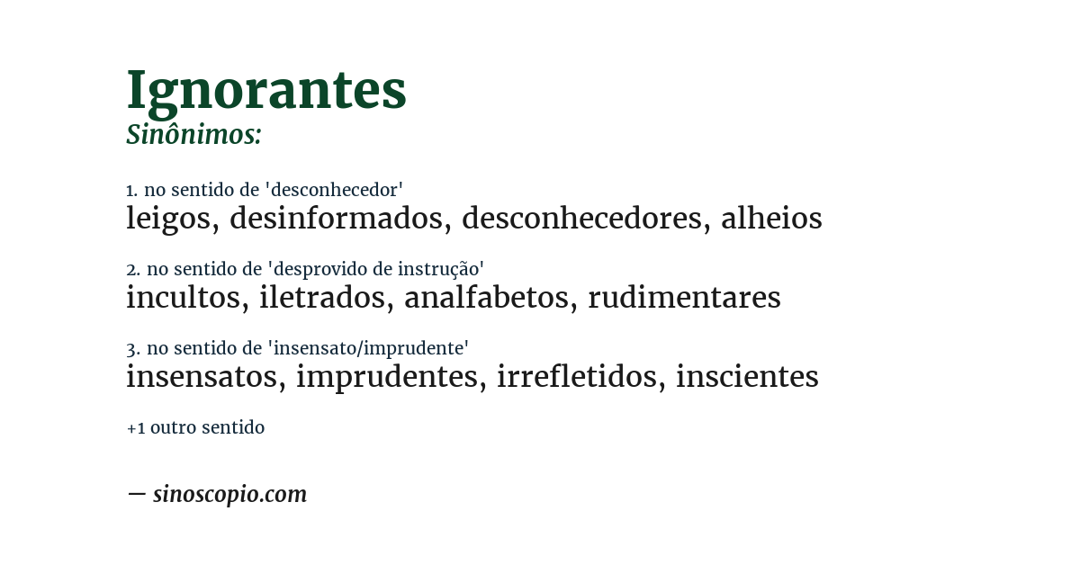 Sinônimo de ignorantes