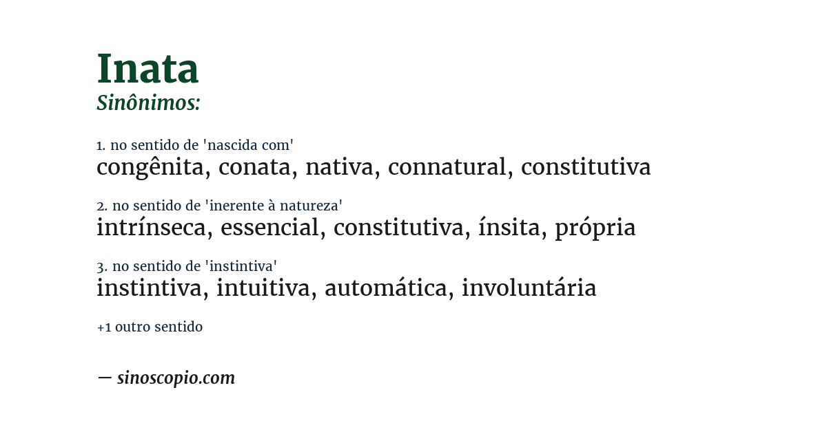 Sinônimo de inata