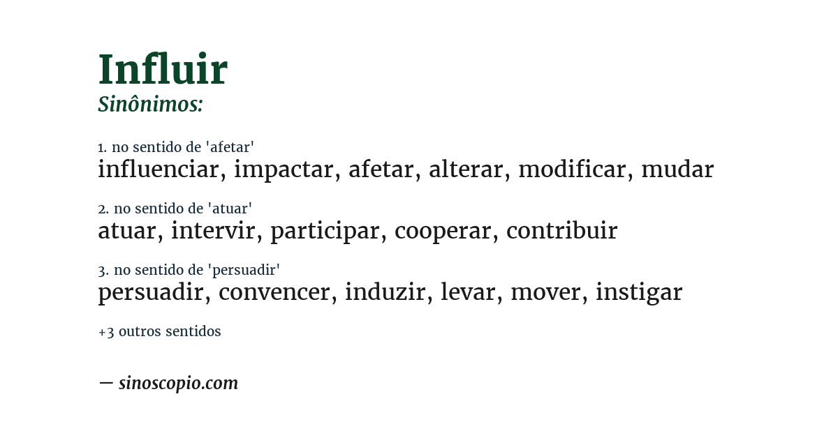 Sinônimo de influir