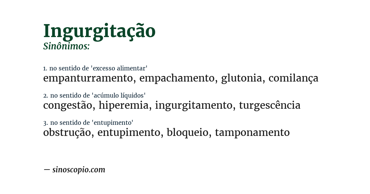 Sinônimo de ingurgitação