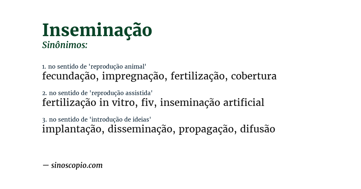 Sinônimo de inseminação