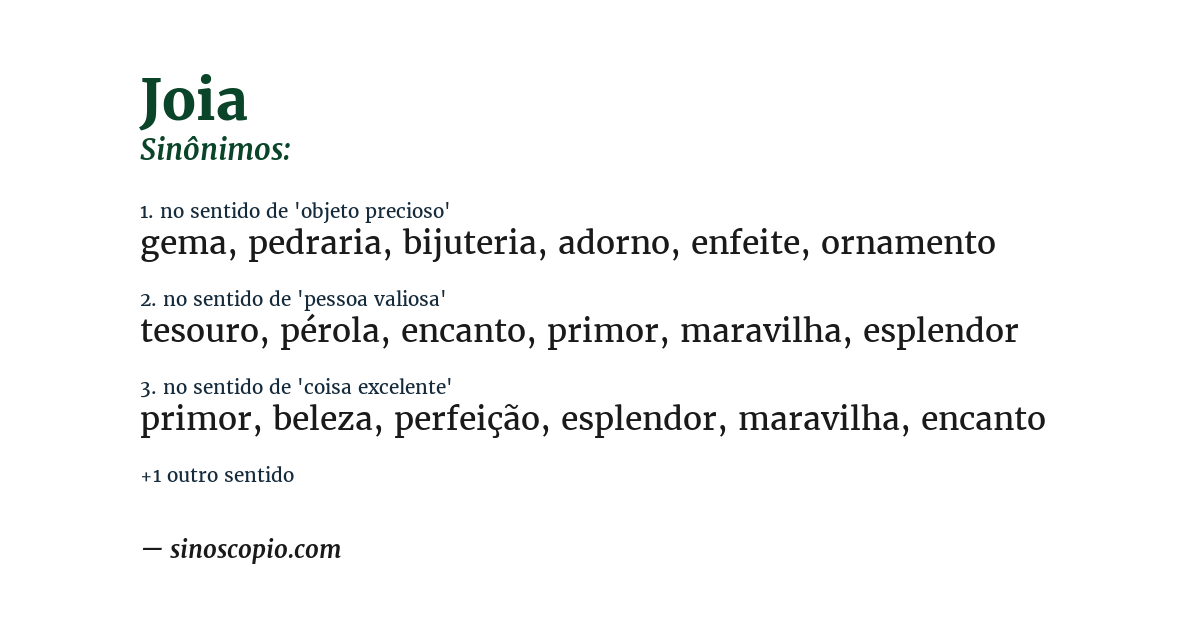 Sinônimo de joia