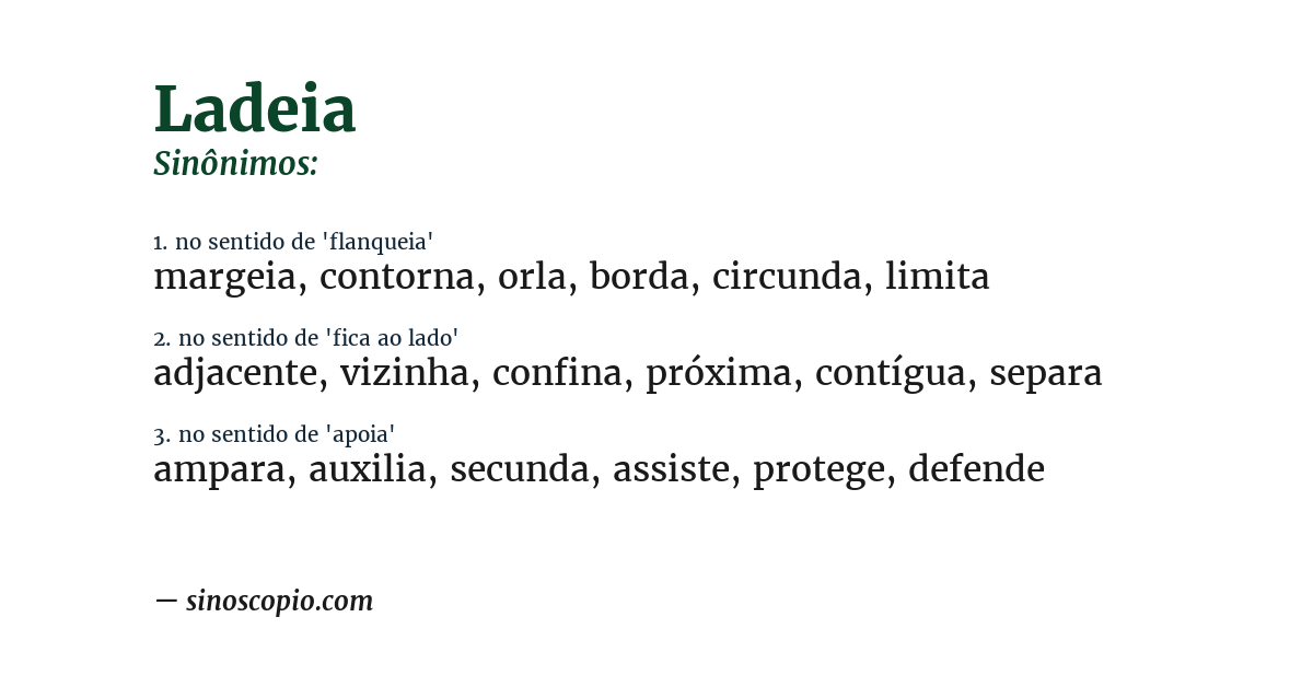 Sinônimo de ladeia