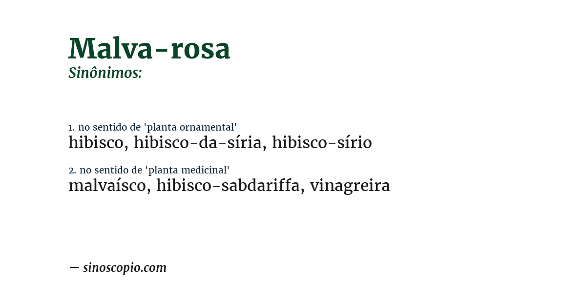 Sinônimo de malva-rosa