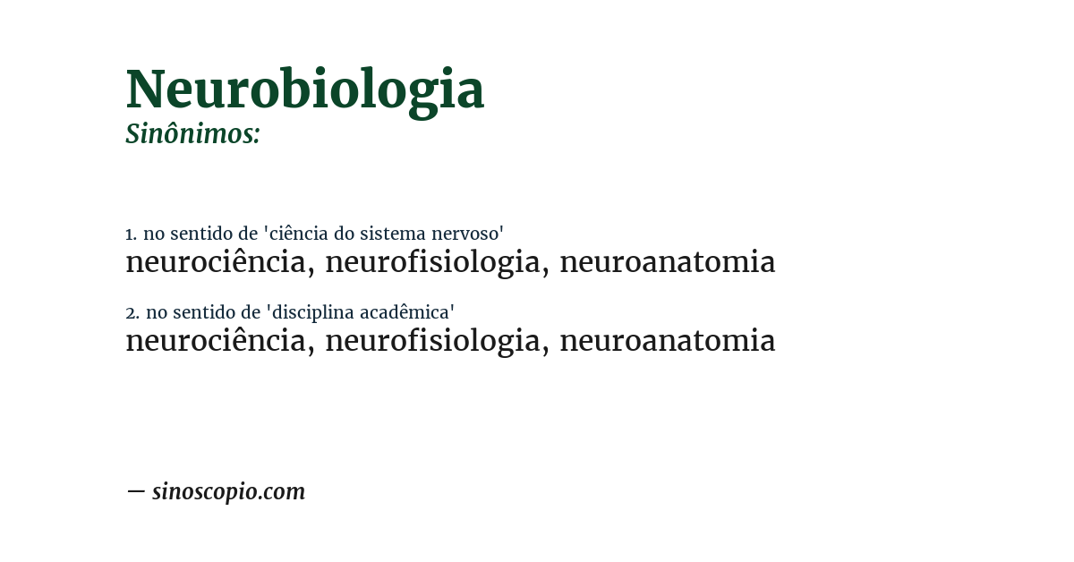 Sinônimo de neurobiologia