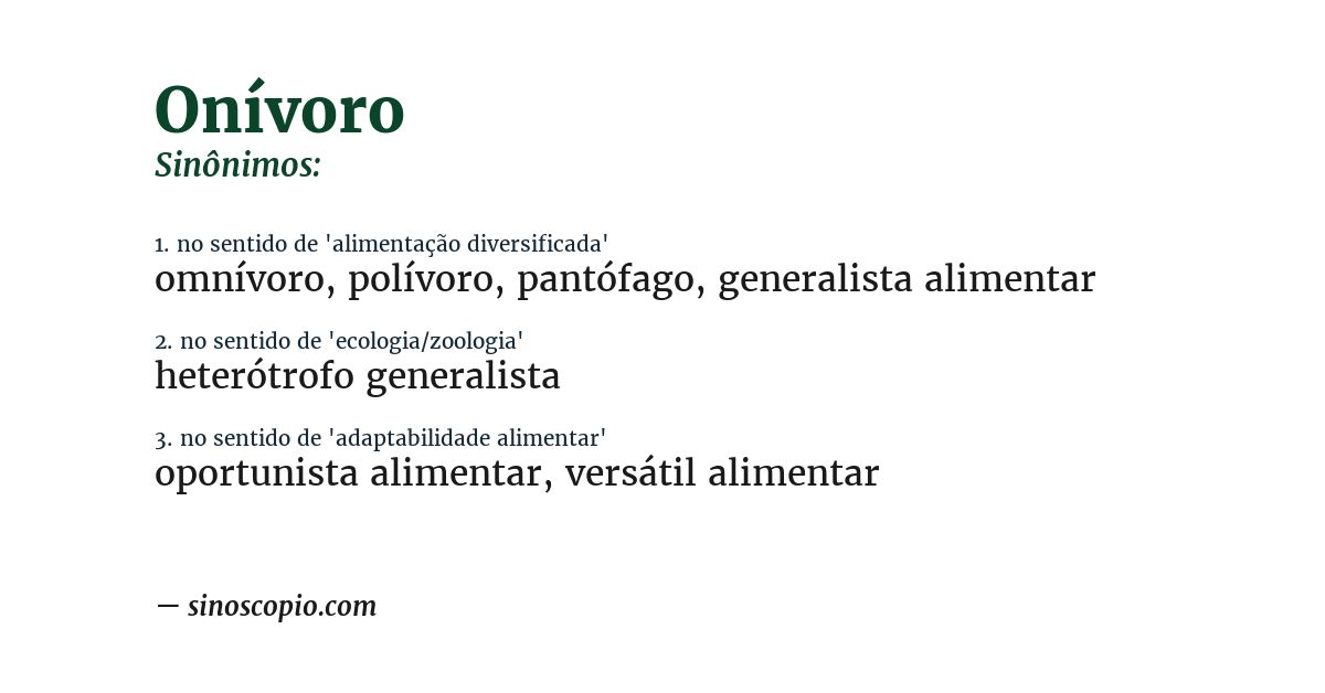 Sinônimo de onívoro