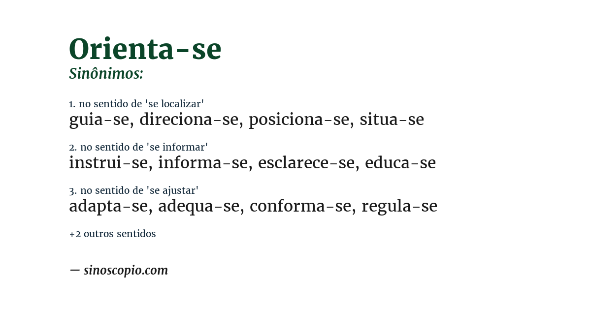 Sinônimo de orienta-se