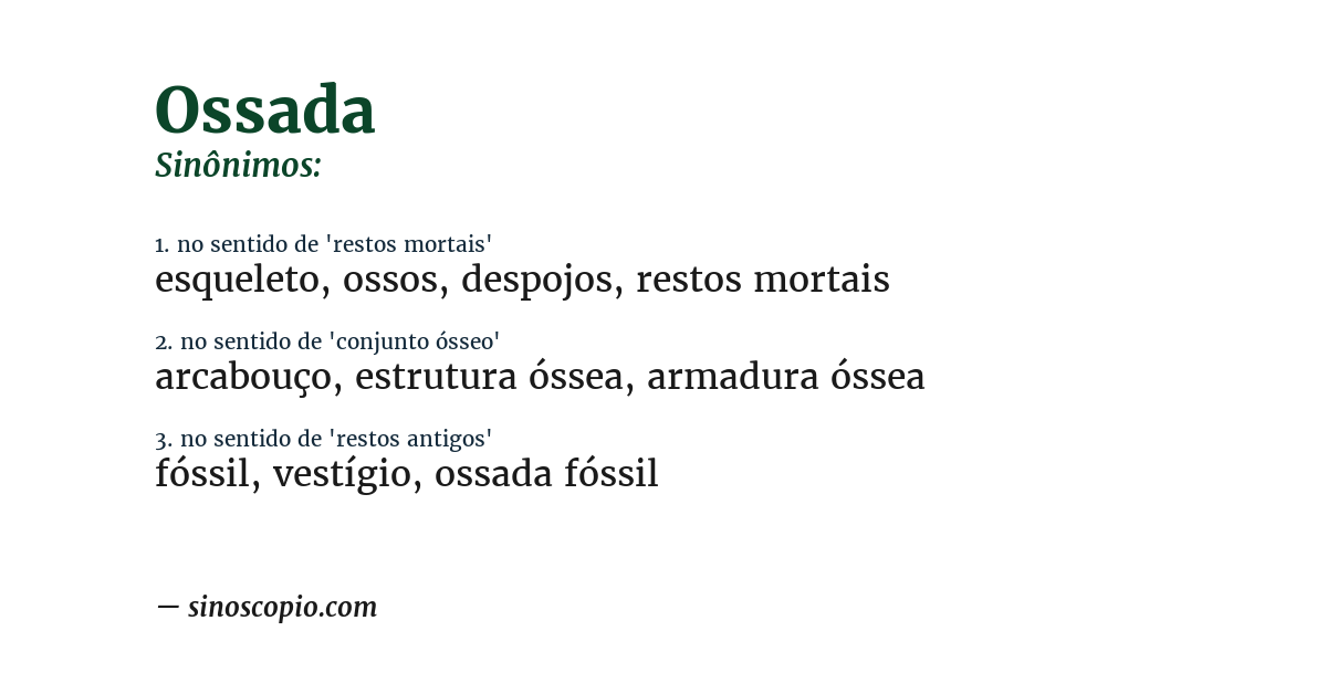 Sinônimo de ossada