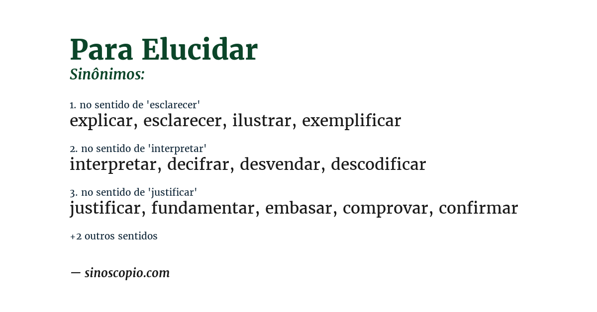 Sinônimo de para elucidar