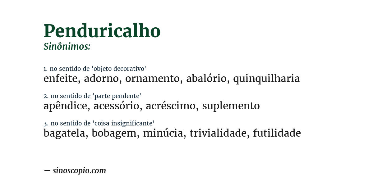 Sinônimo de penduricalho