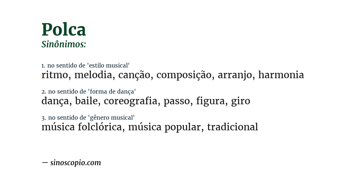 Sinônimo de polca