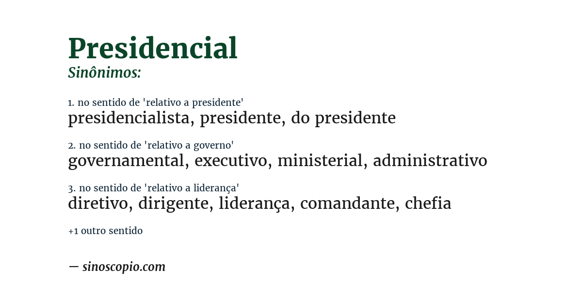 Sinônimo de presidencial