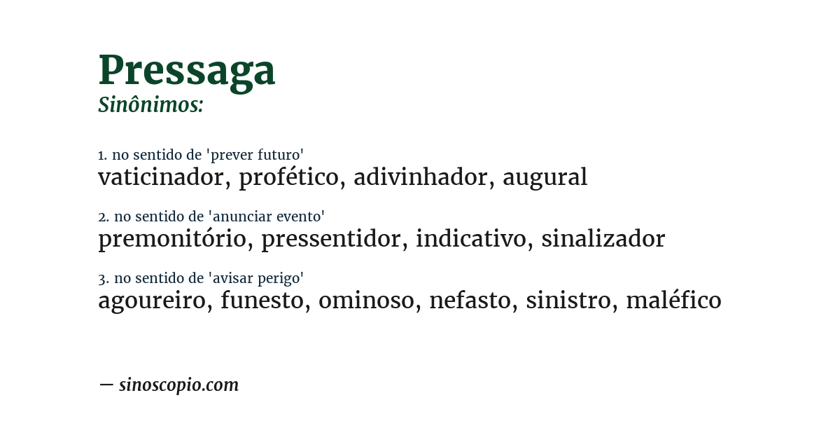 Sinônimo de pressaga