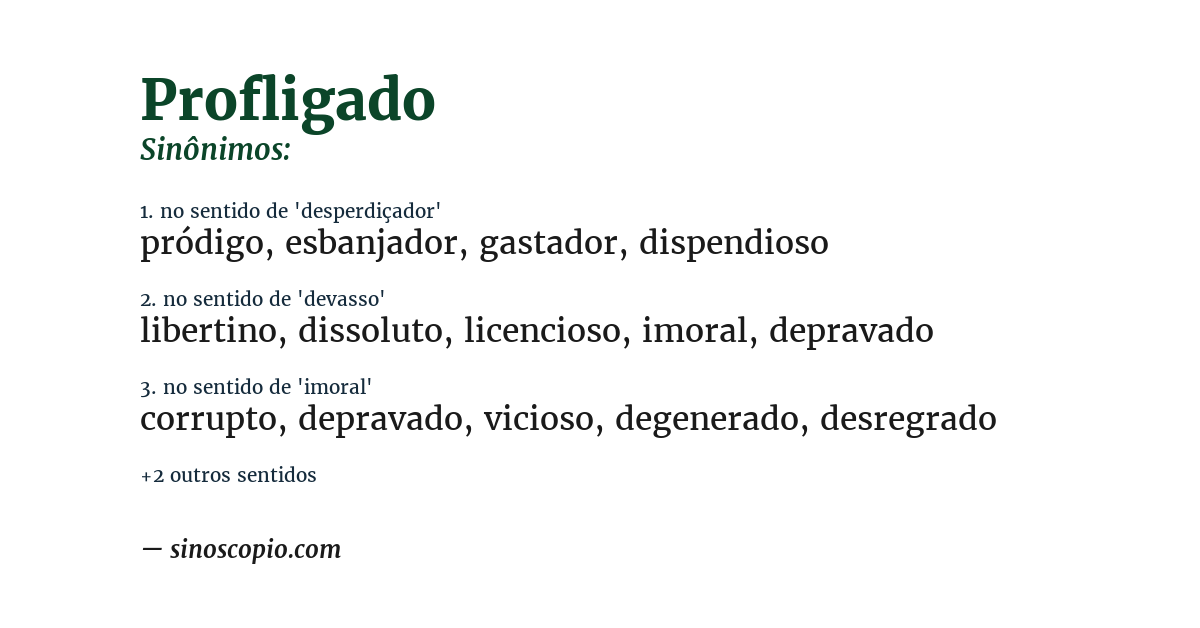 Sinônimo de profligado
