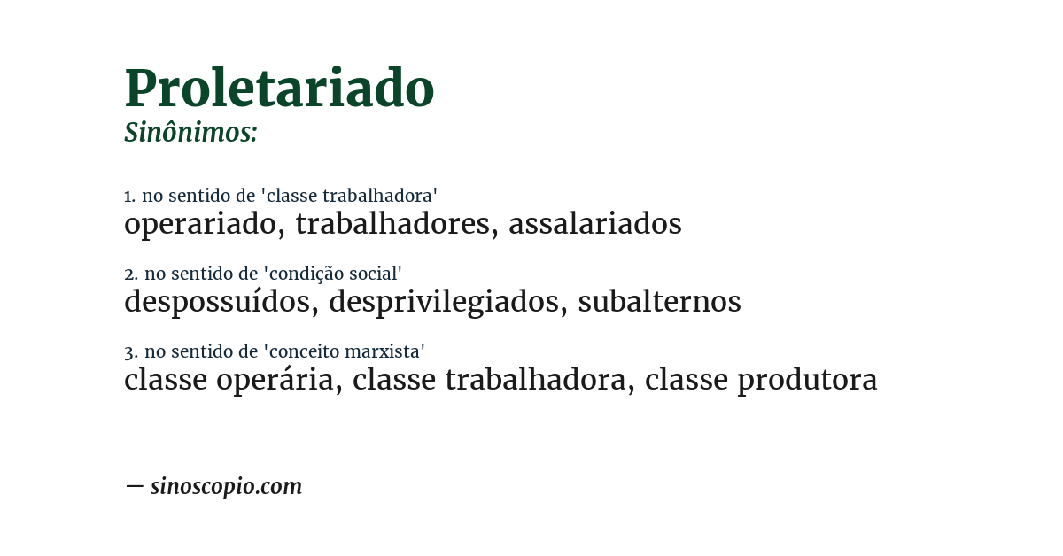Sinônimo de proletariado