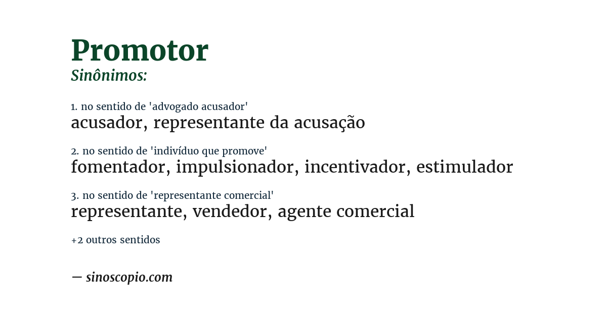 Sinônimo de promotor