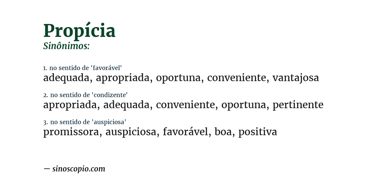 Sinônimo de propícia