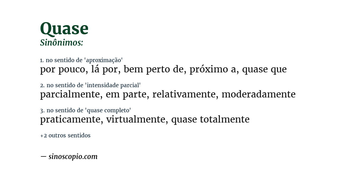 Sinônimo de quase