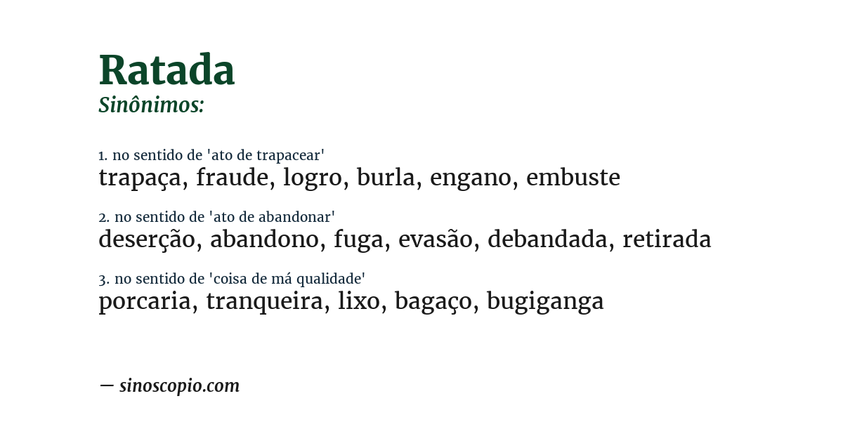 Sinônimo de ratada