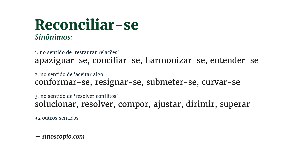 Sinônimo de reconciliar-se