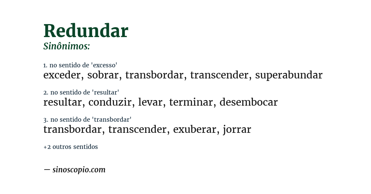 Sinônimo de redundar