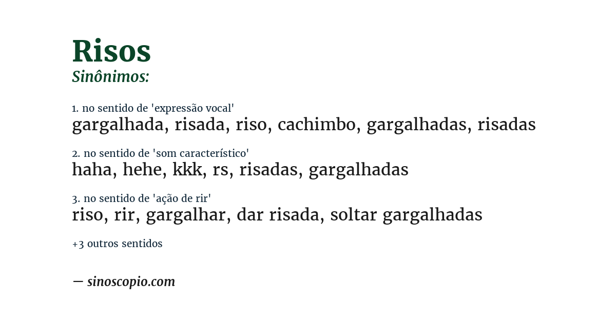 Sinônimo de risos