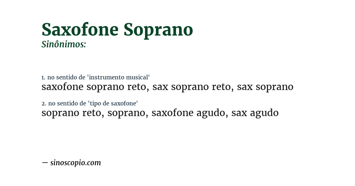 Sinônimo de saxofone soprano