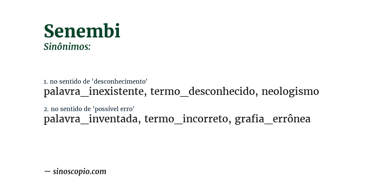 Sinônimo de senembi