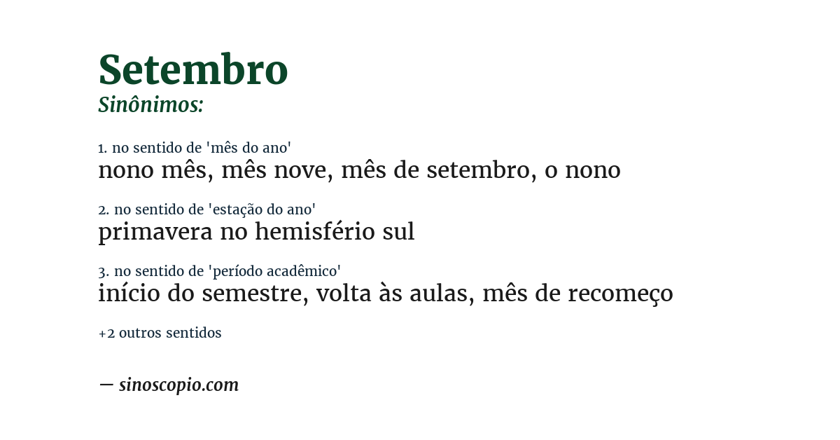 Sinônimo de setembro