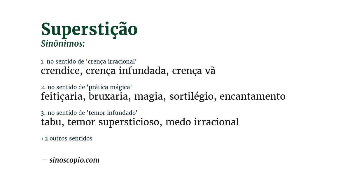 Sinônimo de superstição