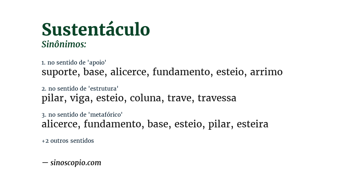 Sinônimo de sustentáculo