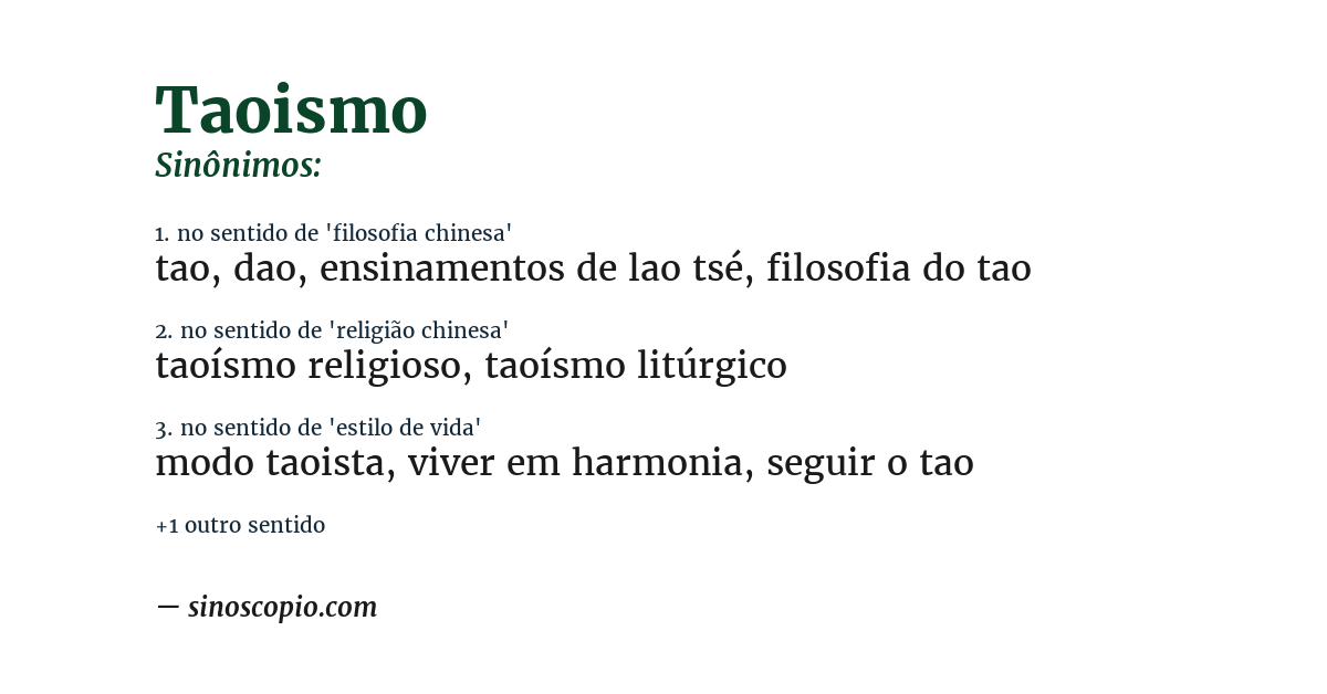 Sinônimo de taoismo