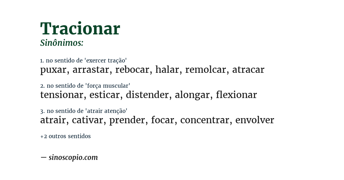 Sinônimo de tracionar