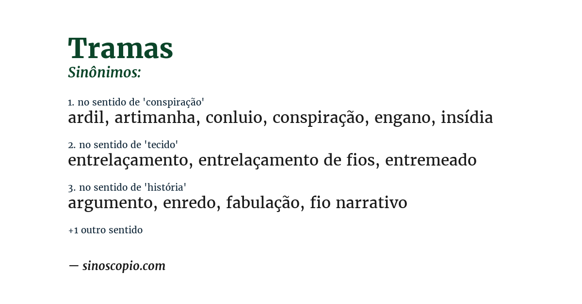 Sinônimo de tramas