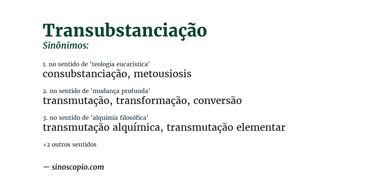 Sinônimo de transubstanciação