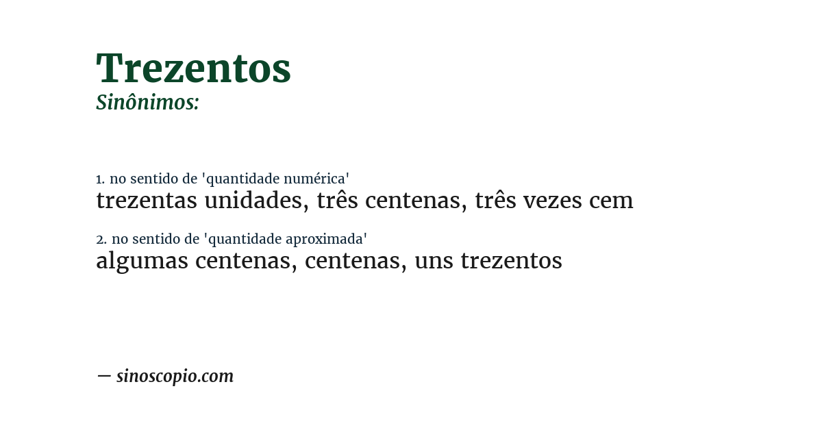 Sinônimo de trezentos